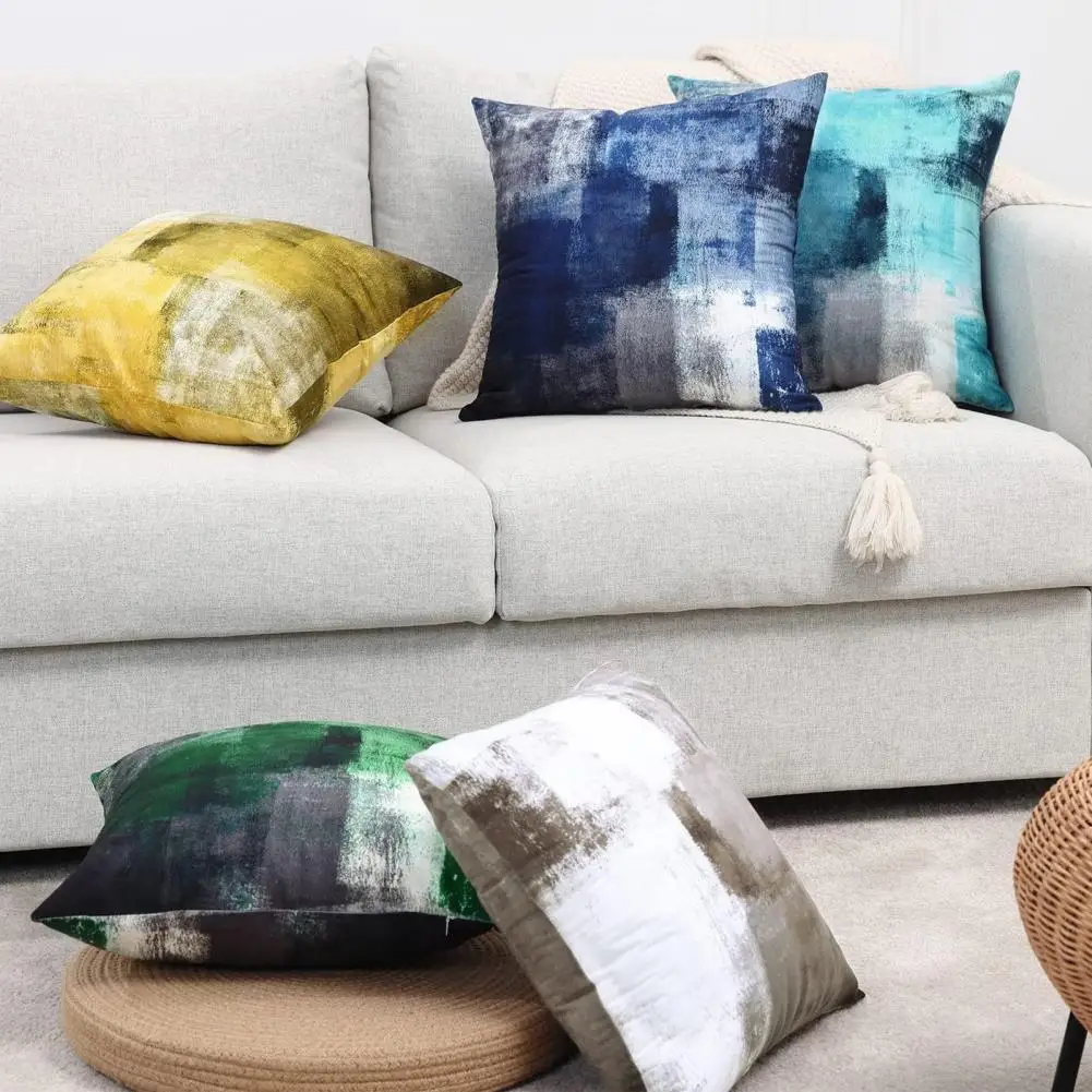 

Comfortable Pillowcases Oil Painting Throw Pillow Covers Abstract Art Decor for Couch Bed Sofa Set of 2 Breathable Cushion Cases