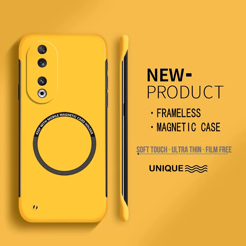 Ultra Thin Magnetic Frameless Hard PC Matte Phone Case with Magsafe - Solid Color