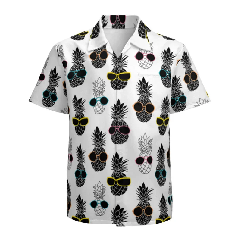 

Men's shirt pattern shirt printed short sleeved lapel Hawaiian leisure vacation outdoor beach shirt comfortable and breathable