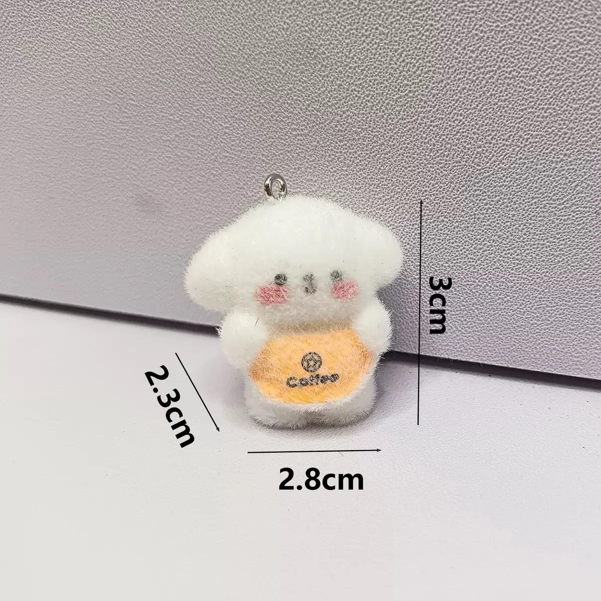 10pcs 3D Flocking 수지 매력 귀여운 바다 수달 치킨 토끼 동물 펜던트 키 체인 만들기 DIY 쥬얼리 선물