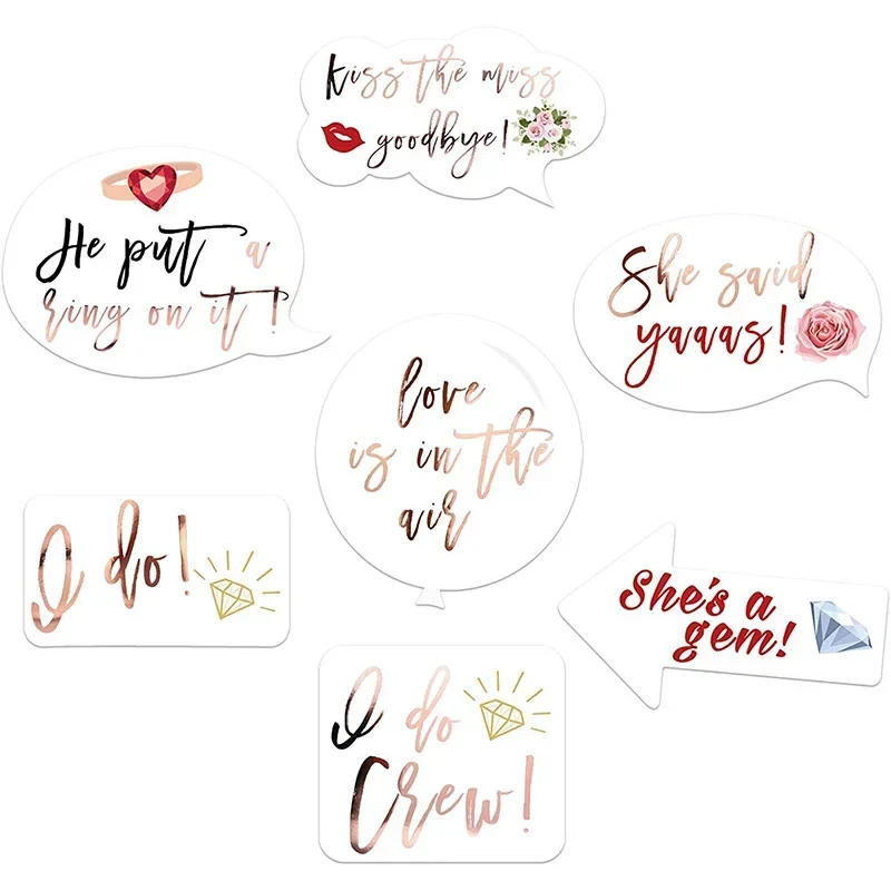 23Pcs Team Bride to Be Paper Photo Booth Props Mask Photobooth Bachelorette Party Bridal Shower Wedding Decoration Supplies