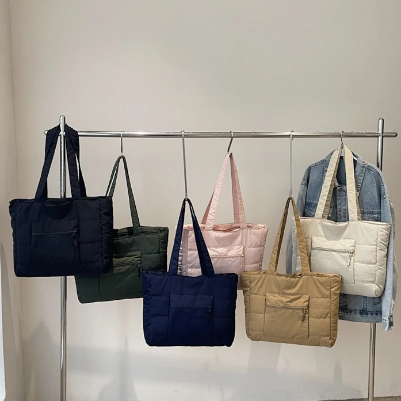 Large Capacity Fabric Tote Bag Lightweight Trendy Shoulder Purses Lady Shopper Shopping Underarm Bag 2026 Y2K New Women Handbags