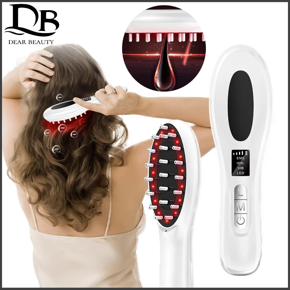

Electric Vibration Hair Growth Massage Comb Red and Blue Light Therapy Portable Micro-current Medicine Applicator Nourishing
