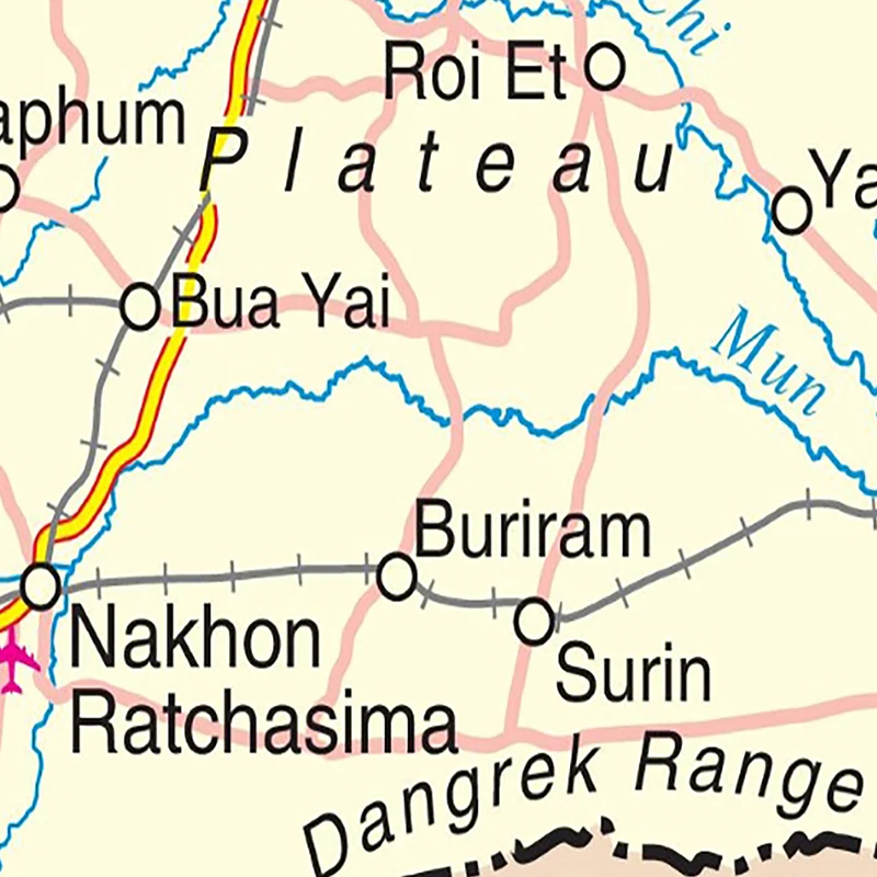100*150cm Map of The Thailand Wall Decorative Poster Non-woven Canvas Painting Art Print Living Room Home Decor School Supplies