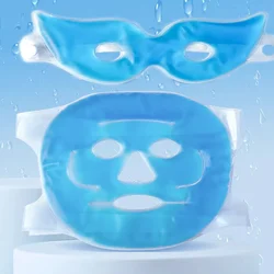 Cooling Gel Face Mask - Reusable Cold Compress for Yoga, Fitness, and Spa Relaxation (Blue Set)