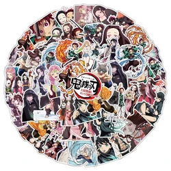 New 50PCS Anime Demon Slayer Tanjirou Nezuko Graffiti Water Cup Refrigerator Notebook Decoration Waterproof Stickers Toys