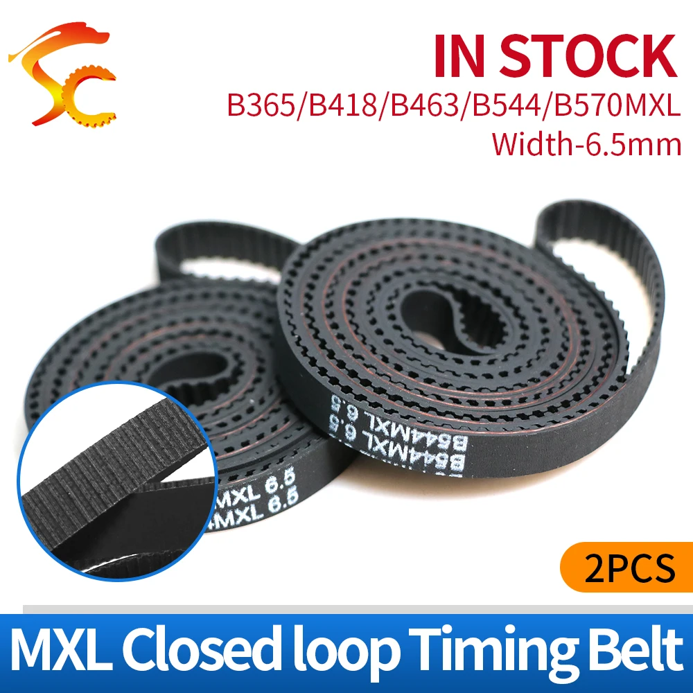 

Резиновый ремень с замкнутой петлей, B365MXL-6.5MM, B418MXL-6.5MM, B463MXL-6.5MM, B544MXL-6.5M м, B570MXL-6.5MM, для 3D-принтера, 2 шт.