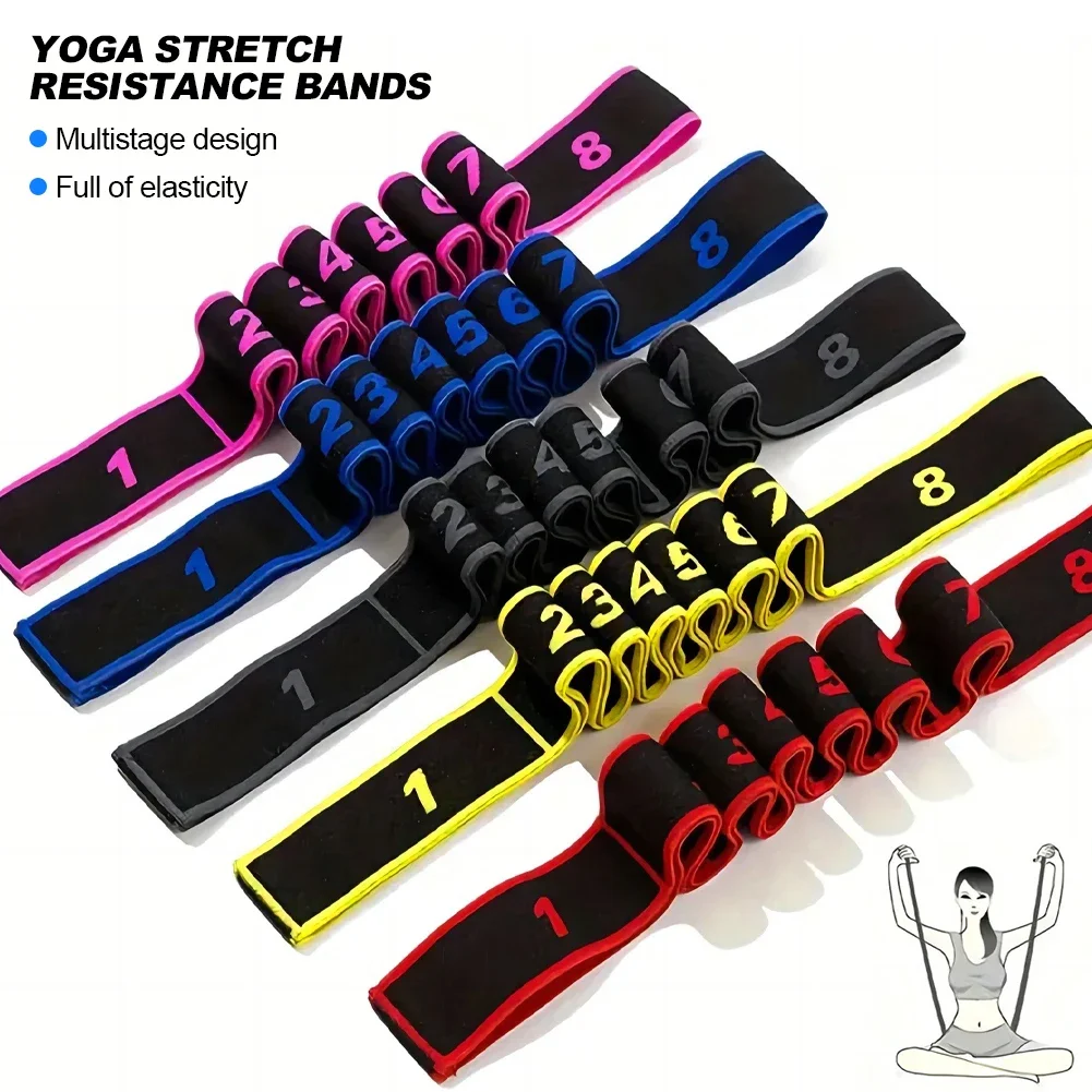 Fitness Exercise Women Man Latin Dance Elastic Stretch Belt With Number Exercise Pull Strap Sports Yoga Resistance Band fitness resistance band