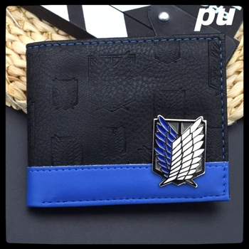 Portafogli Attack on Titan, accessori anime, portafoglio in PU da uomo, portafoglio corto, regalo di compleanno, stile giapponese