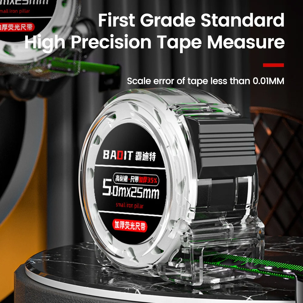 Tape Measure Self locking Steel Fluorescent High precision Thickened Wear-resistant Fall resistant