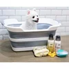 Multipurpose Collapsible Pet Bathtub Upgraded with Drainage Hole and Pet Hair Collector for Bathing/Shower, Portable 5