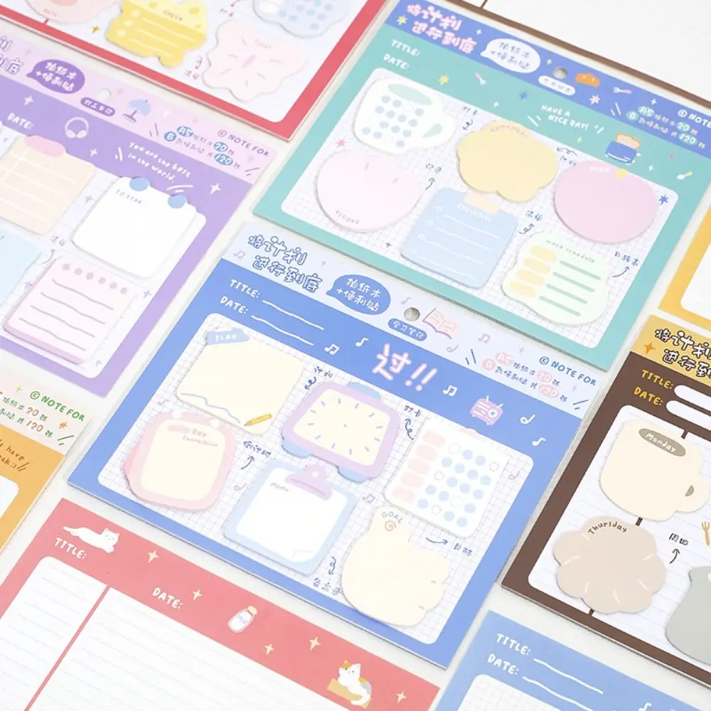 

Memo Pads Study Sticky Note Set Note Paper To Do List Adhesive Note Tabs 6 in 1 Meaasge Paper Sticky Note Pads Stationery