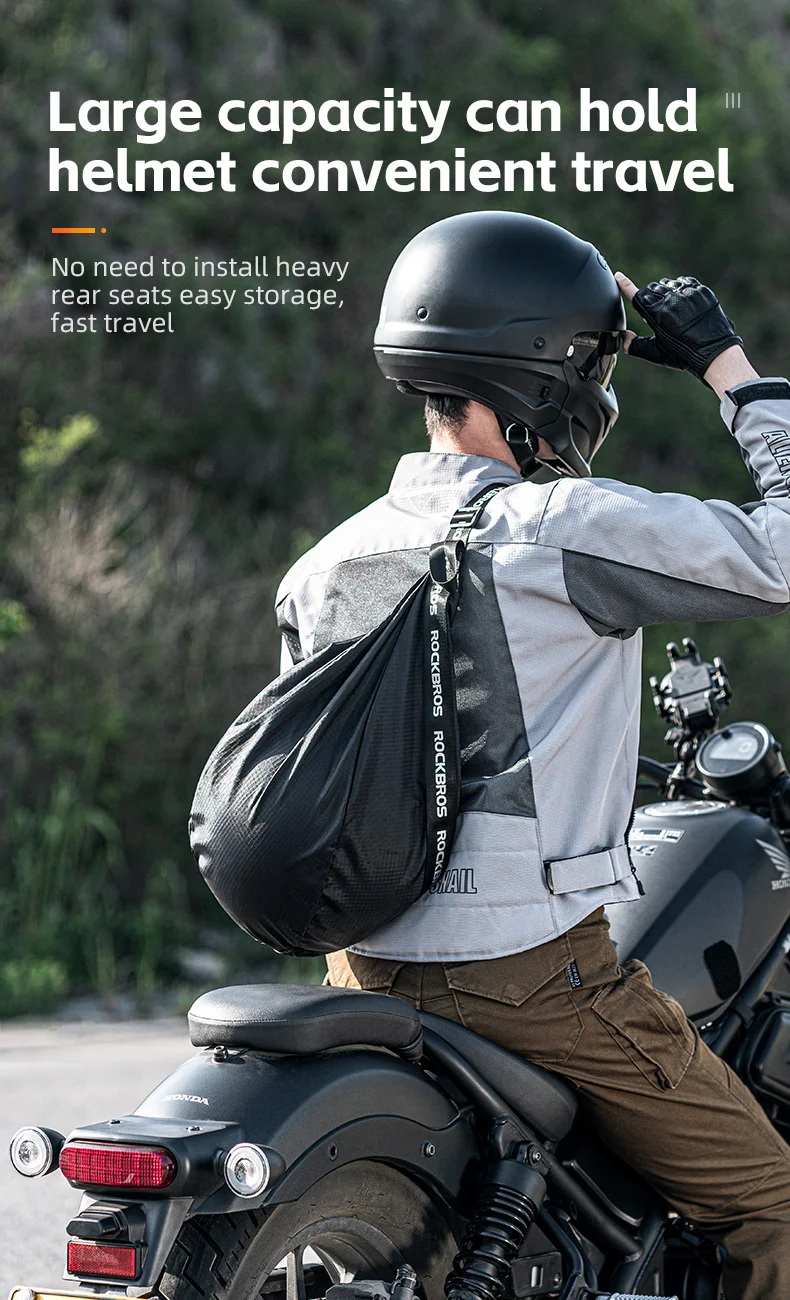 Rockbros Fahrrad helm Rucksack große Kapazität Motorrad Tasche Zubehör reflektierende weibliche männliche Motorrad fahrer Helm Tasche – Detail 6