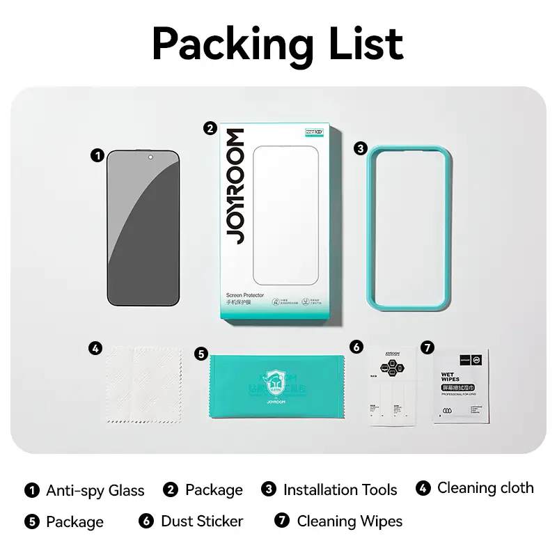 Joyroom 1/2Pcs Anti-spy Glass For iPhone 17 16 15 14 Pro Max Glass For iPhone 17 16 15 14 13 12 Pro Max Privacy Screen Protector - Image 6