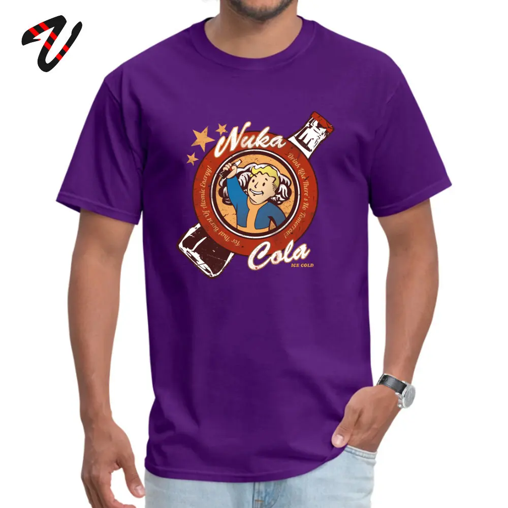 Crewneck DrinkNukaCola Pure Cotton Mens Tshirts Casual Short Sleeve Tops T Shirt High Quality Slim Fit Tops Shirts Drink_Nuka_Cola_6998 purple