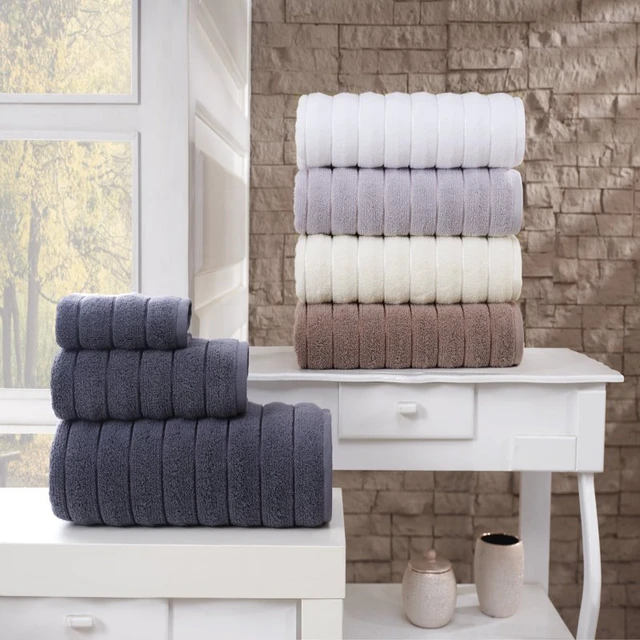 8 Piece Quick Dry, Soft, Absorbent Home Vague Hand Towels - Non