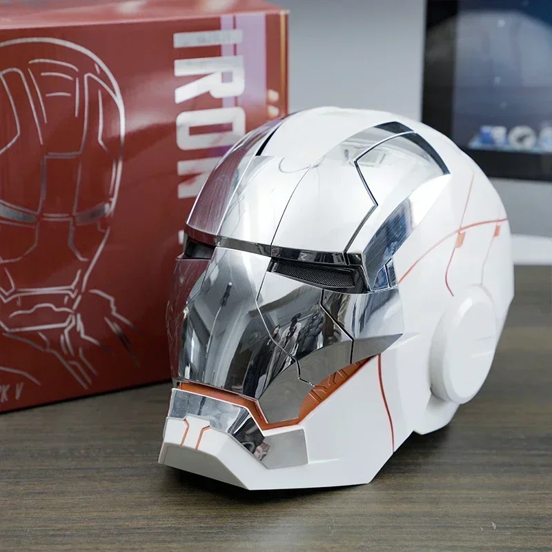 Iron Man Helmet Voice Control Helmet 1:1 The Avengers Mk5/Mk7 Iron Man Helmet Maschera Da Gioco Di Ruolo Con Luci A Led Giocattoli Per Bambini Regali