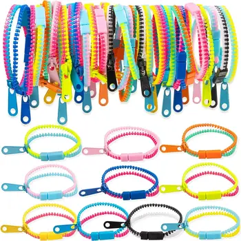 10pcs Zipper Bracelets Fidget Toys Funny Stress Relief Sensory Toys Friendship Bracelets for Boys Girls Party Favors Kids Gifts