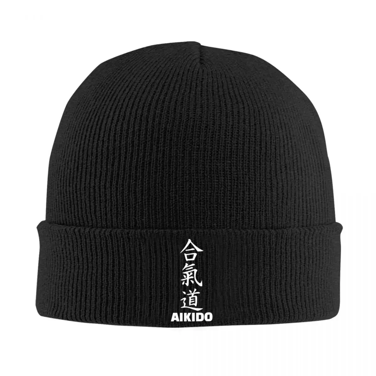 

Aikido Japanese Kanji Skullies Beanies Caps Men Women Unisex Fashion Winter Warm Knit Hat Adult Samurai Martial Art Bonnet Hats