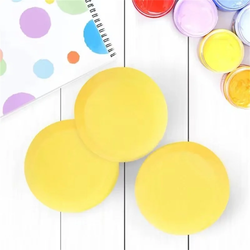 Yellow Round Synthetic Artist Paint Sponge Craft Sponges For Painting