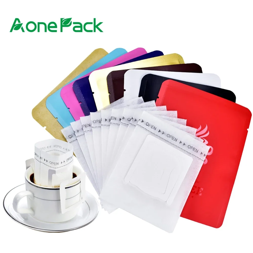 100pcs Portable Disposable Cusomized Drip Coffee Filter Bag For Home Office  Trave Custom Printing Pouches