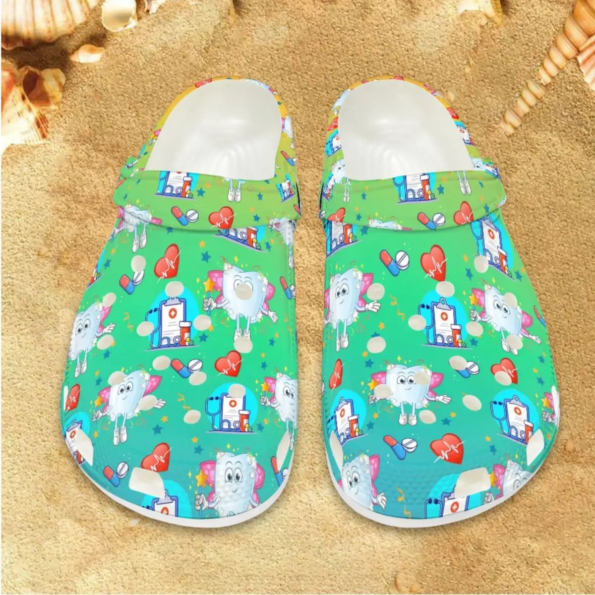 

Сандалии женские на плоской подошве, милые Нескользящие, уличные босоножки для кормления зубов, обувь для сада, мягкая подошва, летние Тапочки