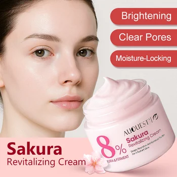 AUQUEST Sakura Crema viso rivitalizzante Sbiancante Rimozione macchie scure Idratante Ridurre i pori Crema viso Prodotti per la cura della pelle