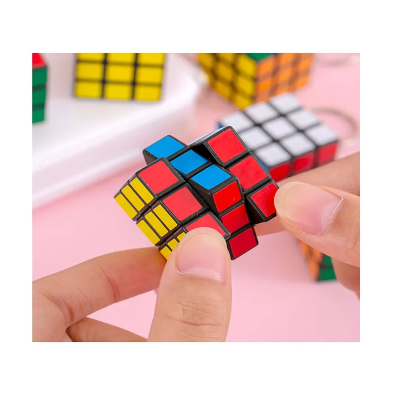 12/24/48/60 PCS 3x3x3cm 어린이를위한 미니 크리 에이 티브 매직 큐브 교육 장난감 게스트 패션 펜던트를위한 키 체인 파티 선물