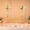 10 Pcs Gold Vase for Wedding Centerpieces Table Decorations with Chandelier Crystals, Flower Vase, Wedding Metal Flower Stand 4