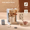 Kids Kitchen Toys Set Wooden Coffee Maker Set Simulation Donut Afternoon Tea Toys Game Kid Educational Toy Gifts for Girls Boys 6
