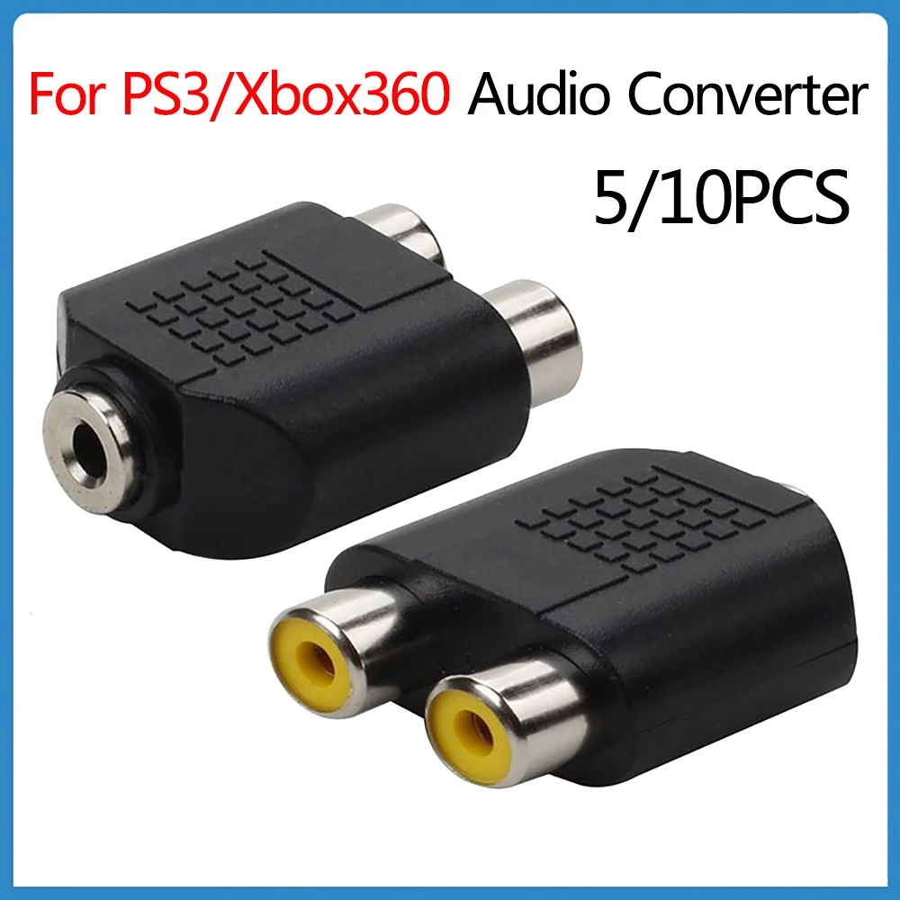5/10 Pz Per Ps3 Xbox 360 Adattatore Audio Convertitore Cavo Av Vga 3.5Mm Stereo Femmina A 2 Rca Femmina Jack A Dual Rca Femmina Lisu