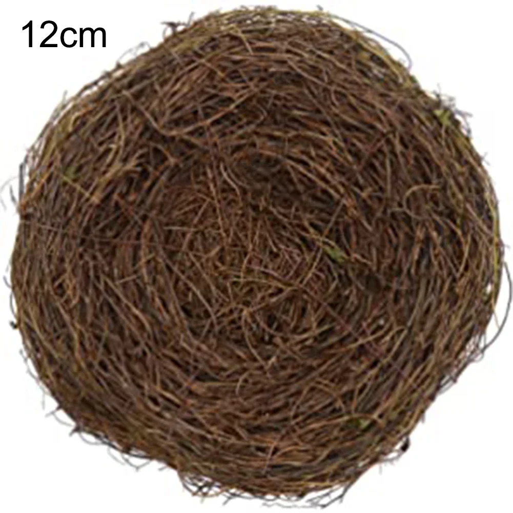 Vintage Round Rattan Birds Nest Crafts Handmade Dry Natural Bird's Nest for Garden Yard Decor Props Wedding Home Party bird nest