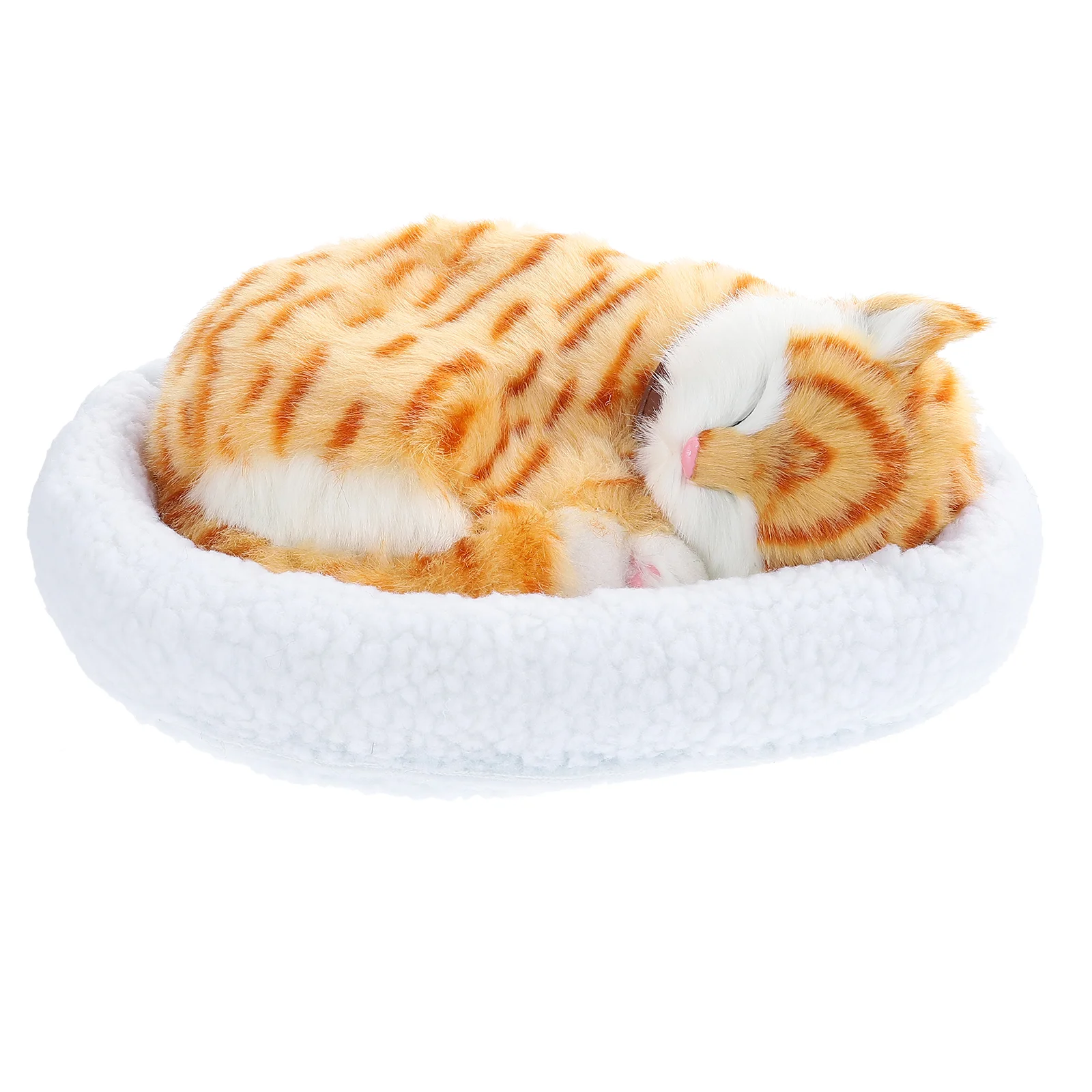 

Simulation Animal Model Realistic Sleeping Cat Decoration Mini Stuffed Animals Breathing Dog Plush Toy