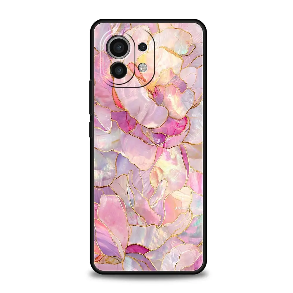 Elegant Gold Pink Marble Phone Case - Soft Protective Cover