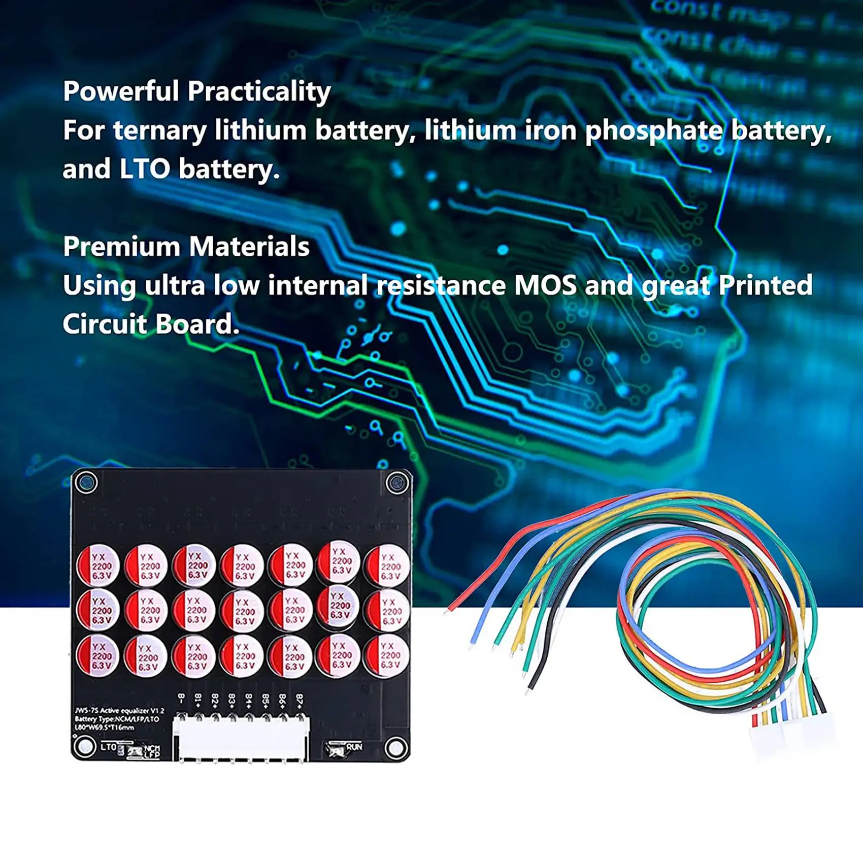 6S Active Equalizer Balancer Lifepo4 / Lipo/ LTO Battery Energy Equalization Capacitor BMS Board
