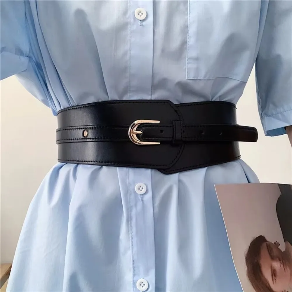 Leather Belts For Women High Quality Adjustable Pu Leather Long Waistband Female Vintage Waist Wide Coat Corset Belt Cummerbunds - 2