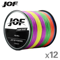 JOF Top Quality X12 Super Strong 12 Strands Braided Fishing Line 300M 500M 1000M Multifilament PE Line Saltwater Fishing Tackle 1