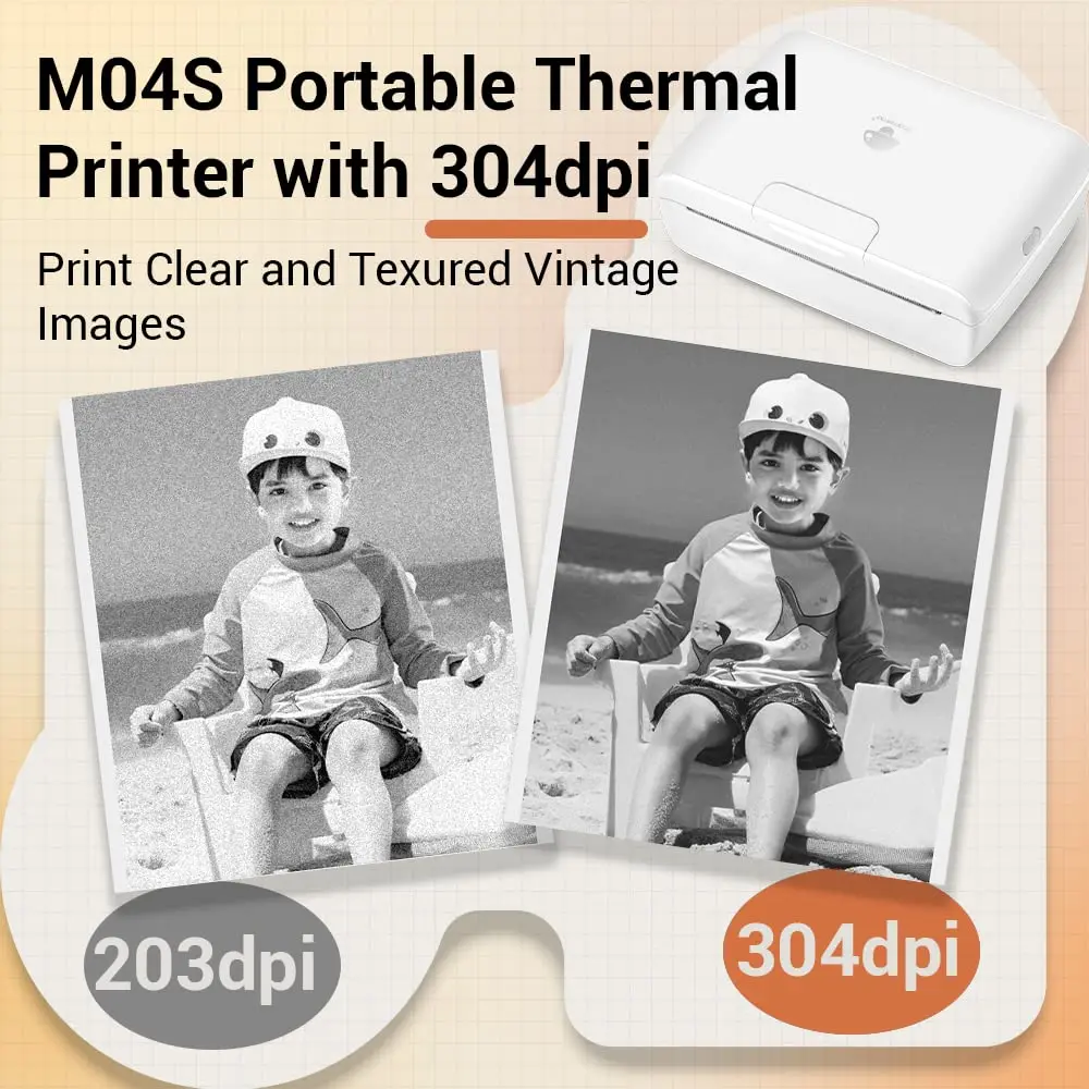 Phomemo M04S 110mm Mini Portable Printer - Portable Thermal