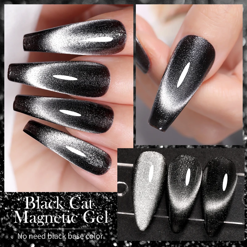 LILYCUTE 7ML Black Crystal Cat 4