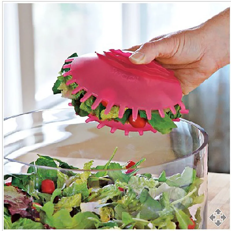 4pcs random color New Single handed Shell Salad Clip Snapit Salad Clip Small and Lightweight for Home Cafeteria
