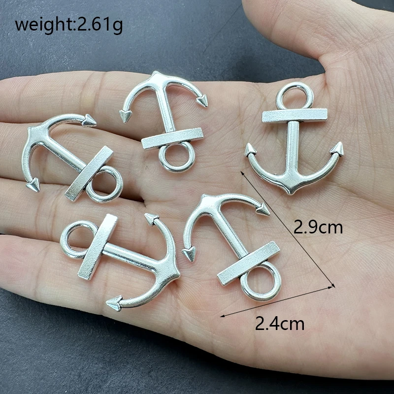 10pcs Handmade Metal Jewelry Boat Anchor Pendant DIY Charm