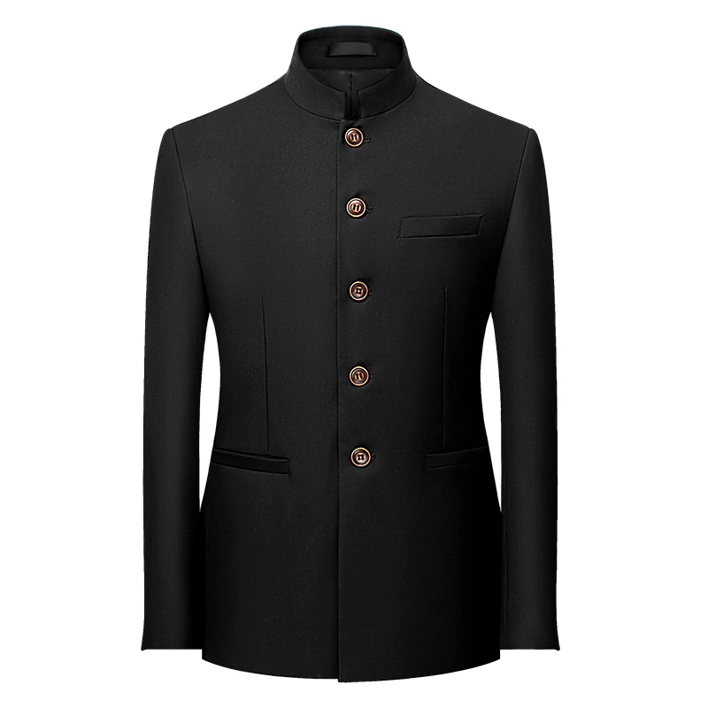 2024 Men's Business Casual MAO Suit Fashion Handsome Solid Color Wedding Match Everything Blazer Rosa Hombre POLYESTER