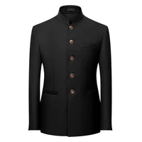 2024 Men's Business Casual MAO Suit Fashion Handsome Solid Color Wedding Match Everything  Blazer Rosa Hombre  POLYESTER 1