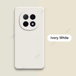 Luxury Dual Layer Cellphone Case with Camera Protection - Soft Square Liquid Silicone Cover for OPPO A5 5G China (Ivory White)
