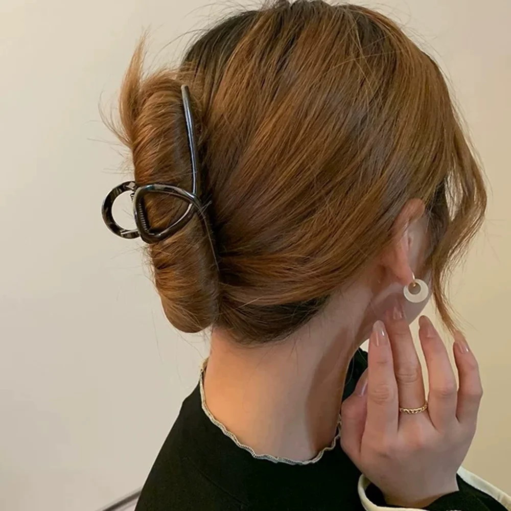 11.5CM Large Metal Hair Clip For Women Golden Sliver Ponytail Claw Clip  Hairpin Hair Accessories Fashion Shark Clip Headwear