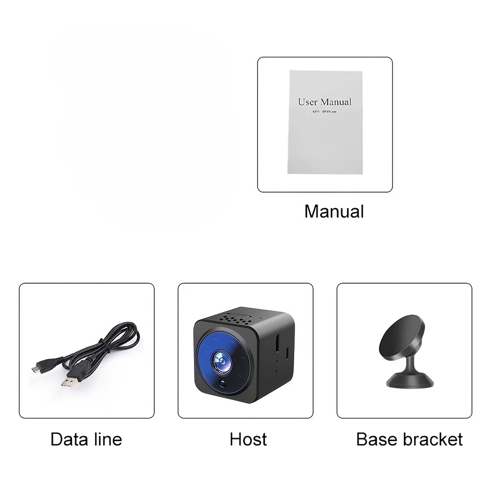 كاميرا مراقبة لاسلكية تعمل بالواي فاي مع رؤية ليلية عالية الدقة 1080 بكسل وكشف الحركة كاميرا صغيرة للحماية الأمنية الداخلية/الخارجية