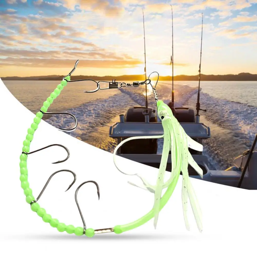 Convenient Squid Hook Small Beads Portable Squid String Fishhook