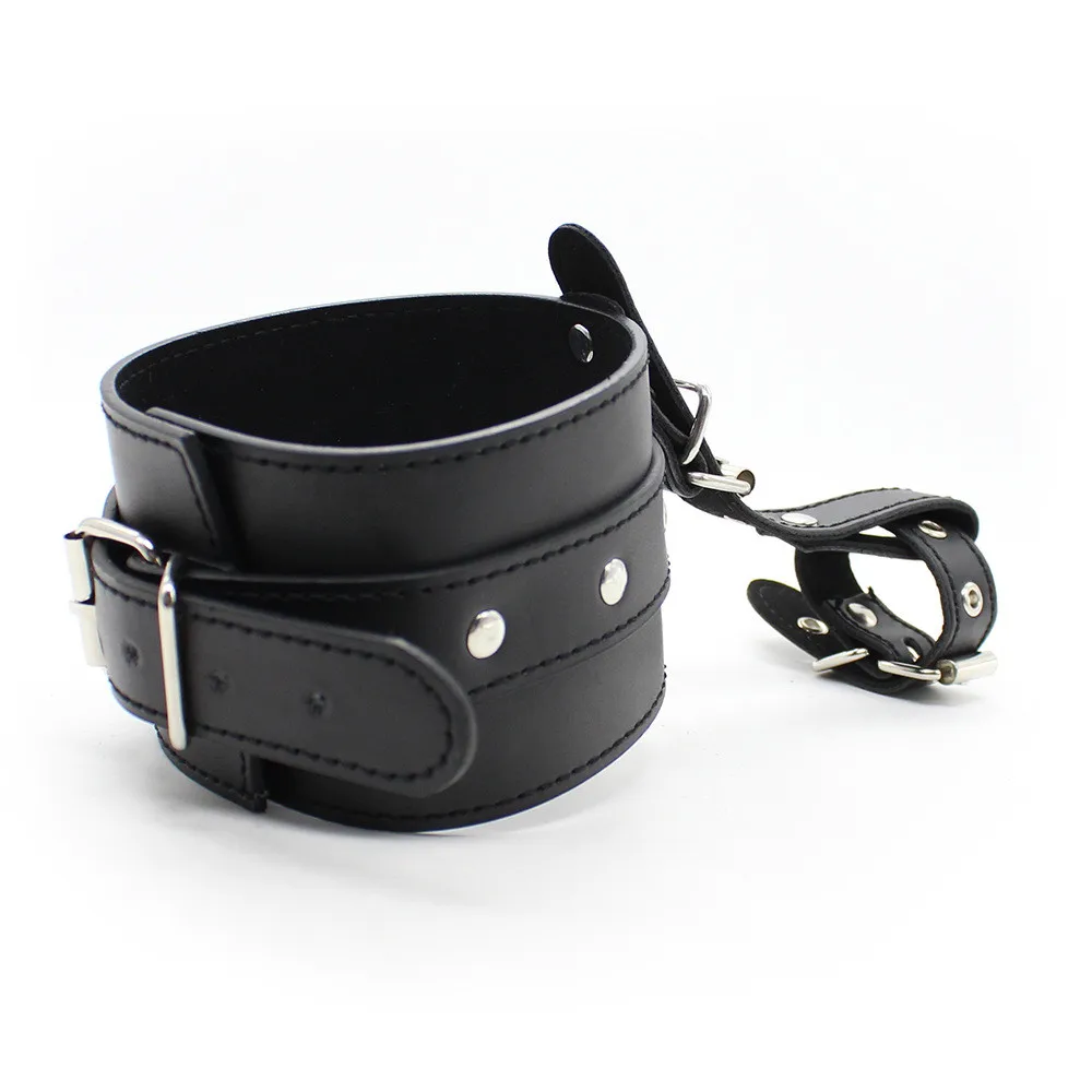 Pulseira de couro para pulso, polegares, algemas, cinto de amarração, escravo, bdsm, bondage, cosplay, tornozelo, pulseira com dedos, restrição_voghion.com