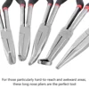 3/5Pcs Needle Nose Pliers Set 11 Inch Carbon Steel Long Reach Pliers 25/45/90 Degree Bent Nose Plier O-Shaped Circle Pliers 3