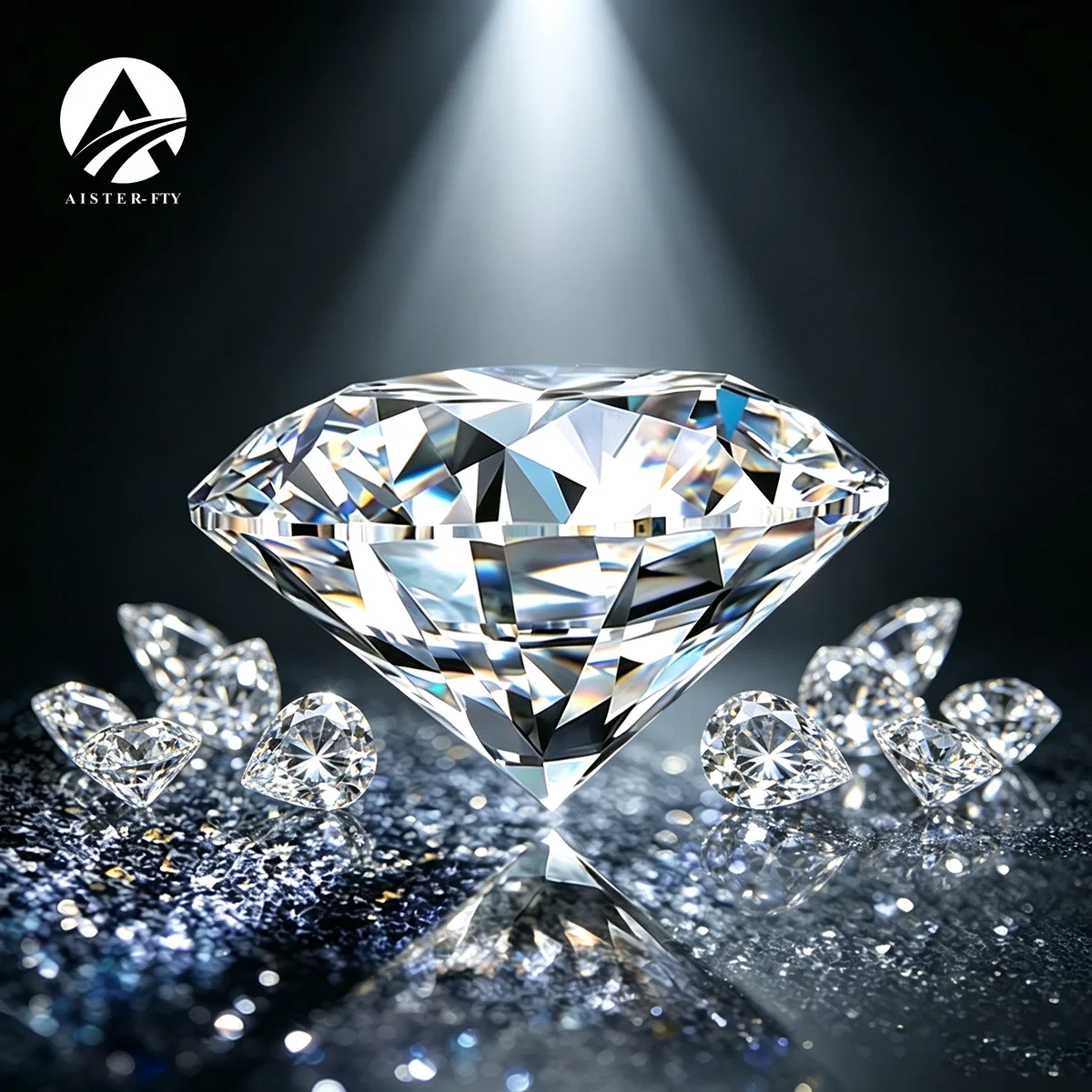 Pierre de Moissanite ronde brillante de couleur D VVS1